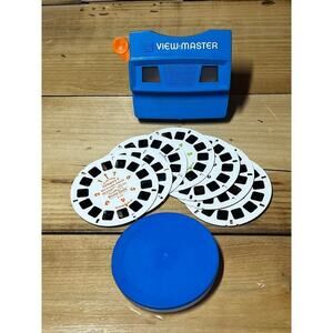 VTG Viewmaster blue model G View Master Viewer Toy Stereoscope w/ 7 slides &case